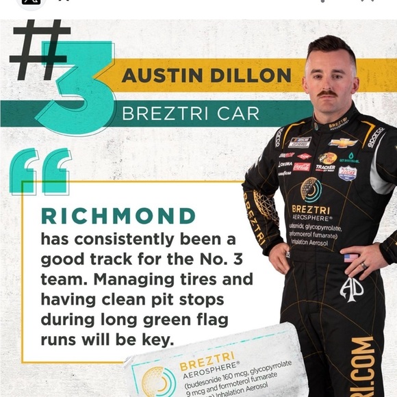 Austin Dillon #3 2924 Breztri NASCAR Team Issued Pit Crew Shirt - Picture 1 of 6